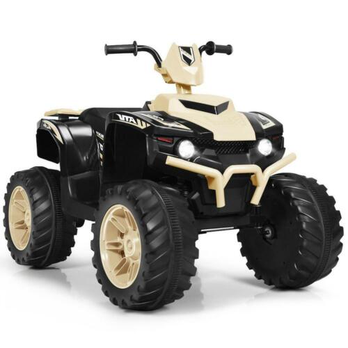 Load image into Gallery viewer, Yellow 12V Electric Ride-On Quad for Kids with Music and LED Lights
