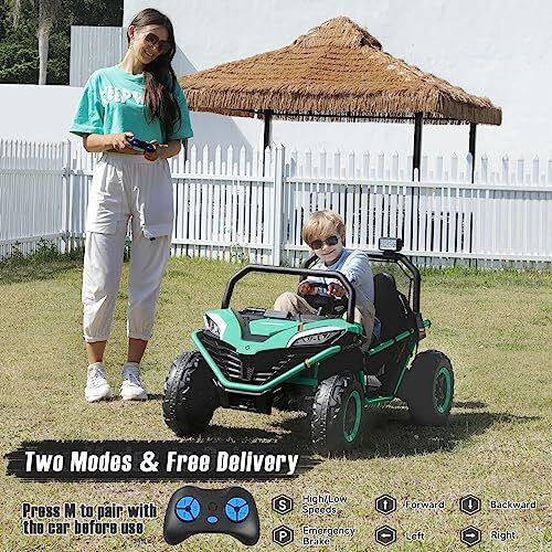 Load image into Gallery viewer, Green Off-Road UTV Electric 2-Seater XL Ride-On Car for Children - 12V Powered
