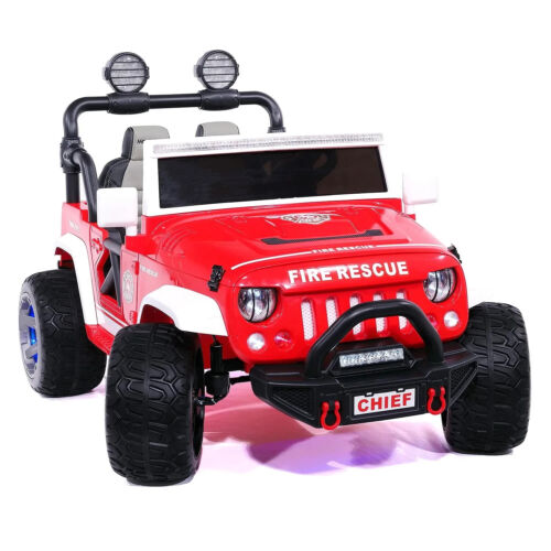 Load image into Gallery viewer, 24V Dual-Seater Children&#39;s Ride-On Fire Truck Jeep, 2 Strong Motors, Rubber Wheels + Remote Control
