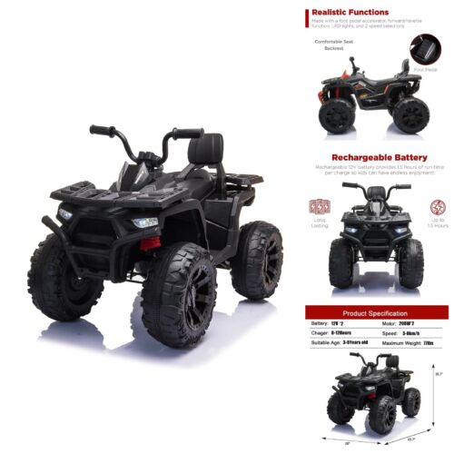 Load image into Gallery viewer, Miniyam 24V Electric ATV for Kids with LED Headlights - Black
