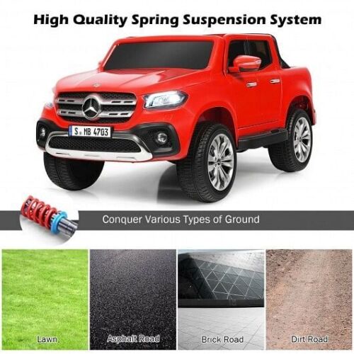 Load image into Gallery viewer, 12V 2-Seater Children&#39;s Ride On Car Licensed Mercedes Benz X Class Remote Control with Storage Compartment-Red
