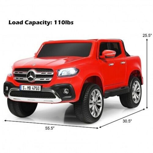 Load image into Gallery viewer, 12V 2-Seater Children&#39;s Ride On Car Licensed Mercedes Benz X Class Remote Control with Storage Compartment-Red
