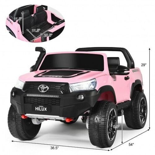 Load image into Gallery viewer, 2*12V Official Toyota Hilux Electric Ride-On Truck Car 2-Seater 4WD with Remote Control in Pink - C
