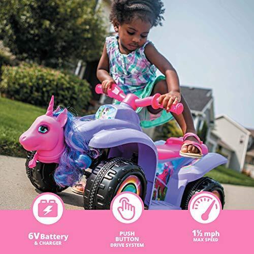 Load image into Gallery viewer, Magical Toddler Unicorn Quad Ride-On Toy with 6V Battery for Kids Ages 1.5-3 in Purple
