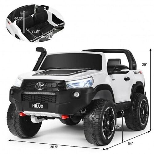 Load image into Gallery viewer, 2*12V Authorized Toyota Hilux Ride On Truck Car 2-Passenger 4x4 with Remote Control in White
