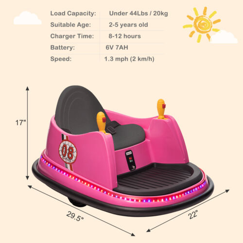 Load image into Gallery viewer, Stylish Pink 6V 7A.h Bumper Car for Endless Fun
