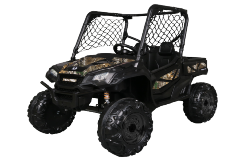 24V Electric UTV for Two Riders with Large Storage Compartment Dual Drive Option - Jet Black