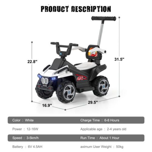Load image into Gallery viewer, Electric ATV Ride-On Quad Car for Kids with LED Headlights and Bluetooth Connectivity
