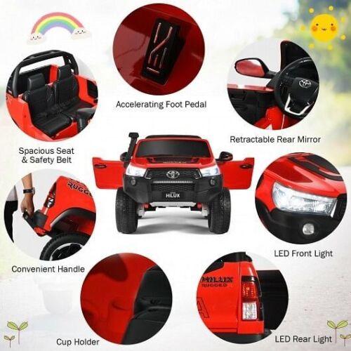 Load image into Gallery viewer, 2*12V Licensed Toyota Hilux Ride-On Truck Car 2-Seater 4WD with Remote Control and Custom Paint
