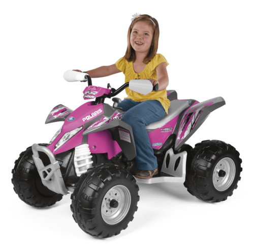 Load image into Gallery viewer, Peg Perego Polaris Outlaw Pink Electric Ride-On Quad 2-Speed 2.5 or 5 Mph 12V
