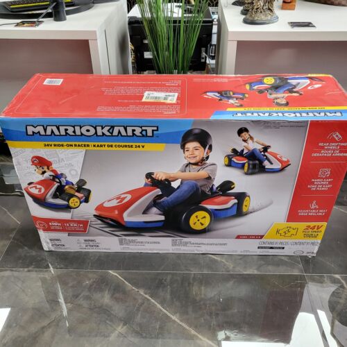 Load image into Gallery viewer, Super Mario Kart 24V Battery-Powered Ride-On Racer with 3 Speeds - Speeds Up to 8 MPH
