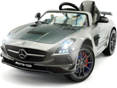 2023 Carbon Silver SLS AMG Mercedes Benz Toy Car for Children 12V Electric Kids Ride-On Vehicle