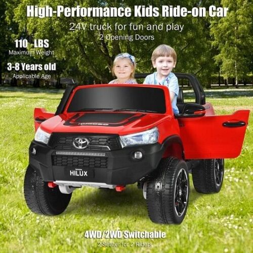 Load image into Gallery viewer, 2*12V Licensed Toyota Hilux Ride-On Truck Car 2-Seater 4WD with Remote Control and Custom Paint
