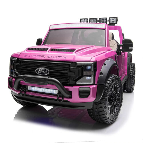 Load image into Gallery viewer, Custom Edition Pink 24V FORD F450 Ride-On Car Truck for Kids with 2 Seats, Remote Control, and LED Lights
