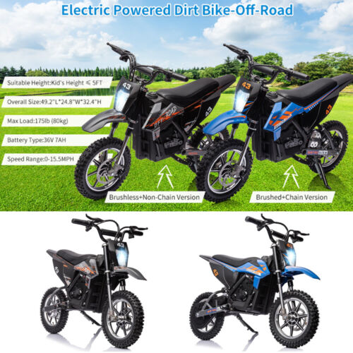 Load image into Gallery viewer, 350W/500W Electric Dirt Bike for Kids with Variable Speed and LED Lights - 36V
