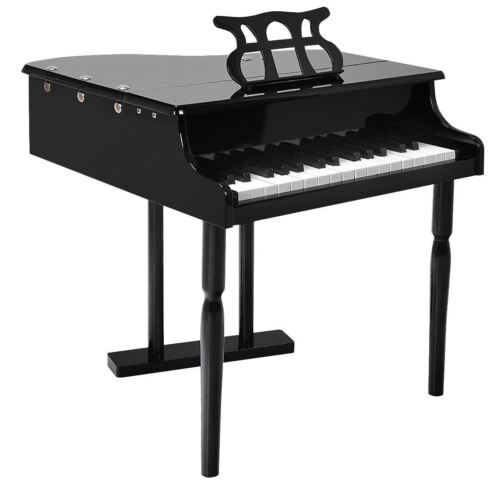 Load image into Gallery viewer, Stylish and Sturdy 30-Key Children&#39;s Grand Piano with Bench in Black
