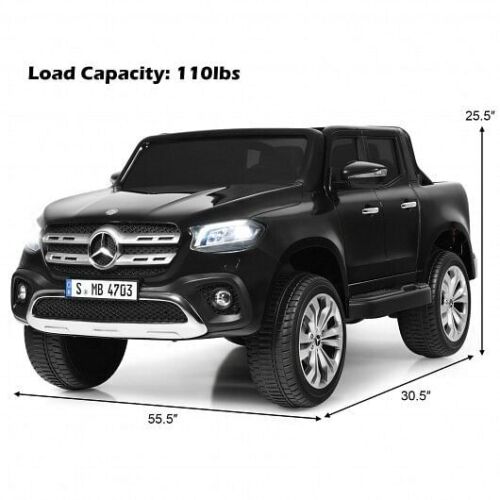 Load image into Gallery viewer, 12V 2-Seater Children&#39;s Ride-On Car - Officially Licensed Mercedes Benz X Class Remote Control Vehicle with Storage Compartment - Black
