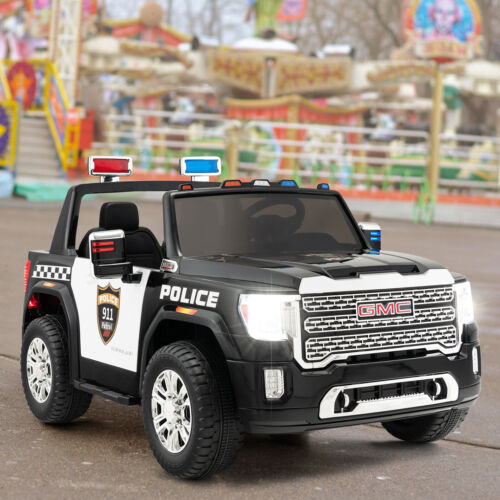 Load image into Gallery viewer, Kids Ride On Police Car with Seat Belts and Door Locks - 12V Electric Toy Vehicle
