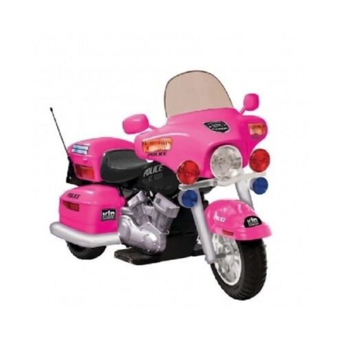 Load image into Gallery viewer, 12V Pink Electric Police Motorcycle Toy for Kids - Battery Powered Ride-On Bike

