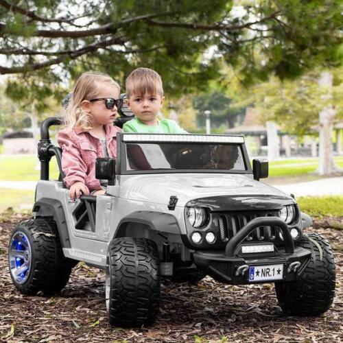 Load image into Gallery viewer, 12V 2 Seater Children&#39;s Ride-On Jeep Truck - 2 High-Performance Motors, Illumination, Rubber Wheels + Remote Control
