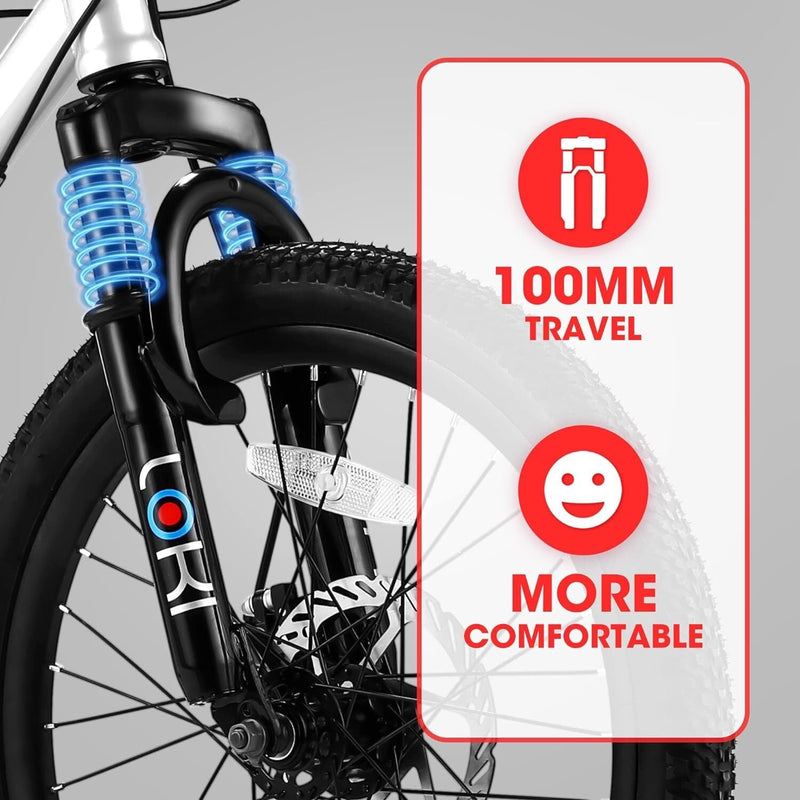 Load image into Gallery viewer, 20-Inch 7-Speed Kids’ Mountain Bike for Boys and Girls Ages 7-12
