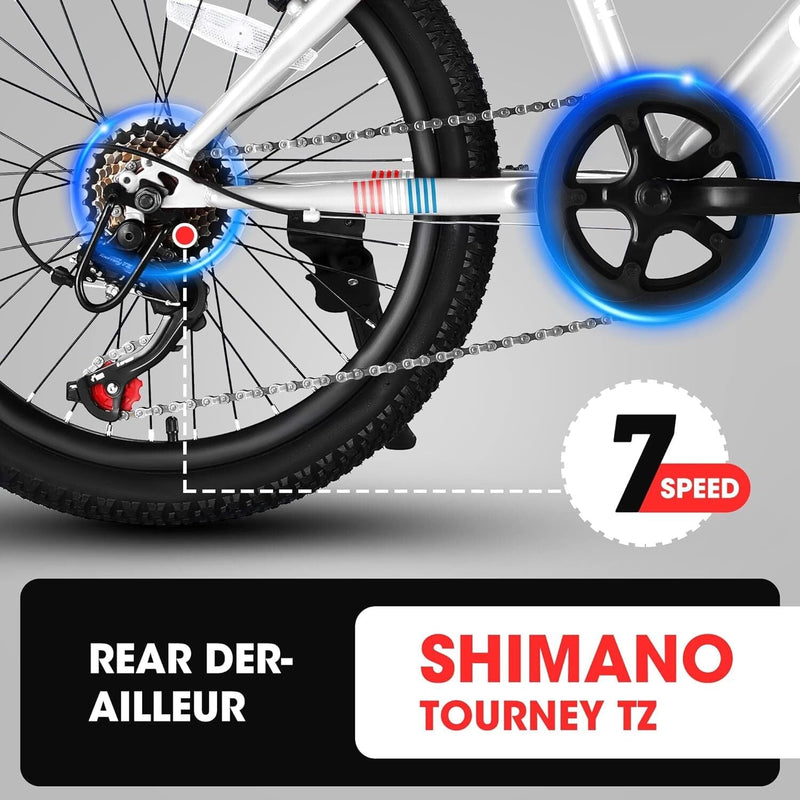 Load image into Gallery viewer, 20-Inch 7-Speed Kids’ Mountain Bike for Boys and Girls Ages 7-12
