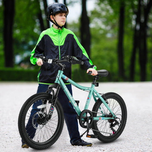 20 Inch Kids' Mountain Bike for Boys and Girls Ages 7-12 with 7-Speed Gear