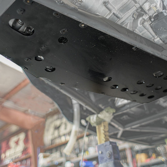 Can-Am Maverick R Power Pack Weld-In Skid Plate w/ AR400 High-Carbon Alloy Steel, Rivets, Semi-Gloss Black
