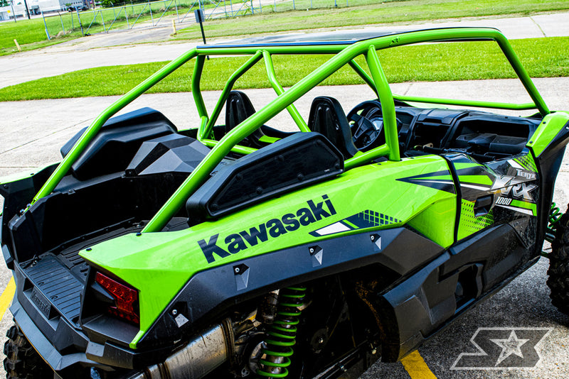 Load image into Gallery viewer, 2020+ Kawasaki Teryx KRX 1000 Custom ABC Pillar Cage w/ "A" Intrusion Bars, Aluminum Roof w/ Dzus Fasteners, Light Bar Tabs, Whip Tabs

