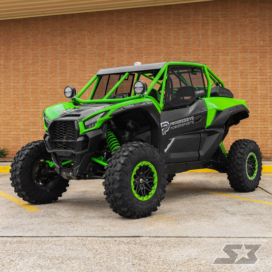 2020+ Kawasaki Teryx KRX 1000 Custom ABC Pillar Cage w/ "A" Intrusion Bars, Aluminum Roof w/ Dzus Fasteners, Light Bar Tabs, Whip Tabs