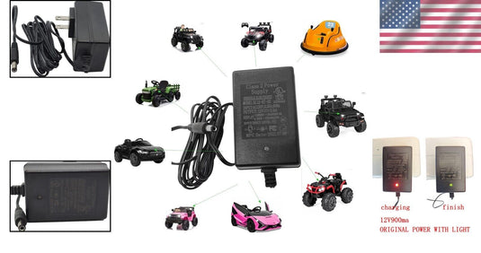 12V Ride-On Car Adapter UL Listed with Multiple Safety Protections