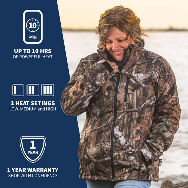 Load image into Gallery viewer, Sahara Women&#39;s Heated Hunting Jacket - Mossy Oak Camo
