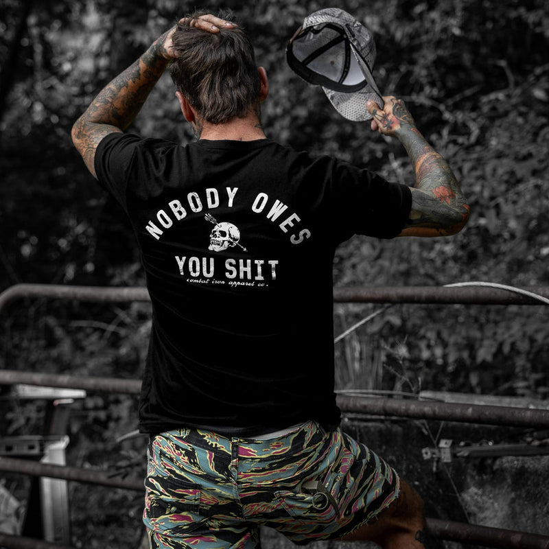 Load image into Gallery viewer, Nobody Owes You Shit Skull Men's T-Shirt
