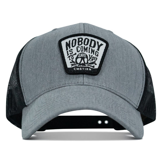 Nobody Is Coming To Save You Skull Patch Snapback Hat