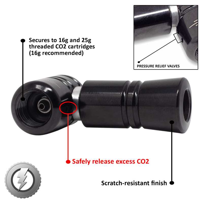 Load image into Gallery viewer, Lightning™ CO2 Inflator for Bike Tires (Presta + Schrader) (CO2 Cartridge Not Included)
