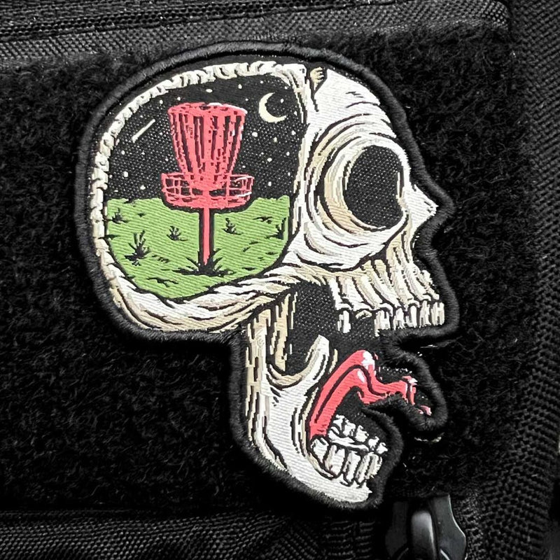 Load image into Gallery viewer, Screaming Skull Disc Golf Patch - Hook And Loop
