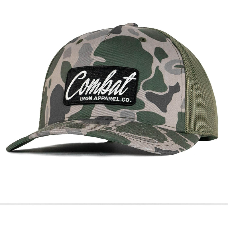 Load image into Gallery viewer, Combat Script Patch Mid-Profile Mesh Snapback Hat
