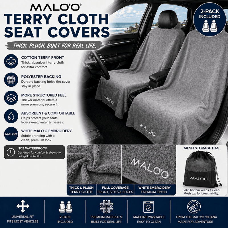 Load image into Gallery viewer, SeatGuard Terry Cloth Seat Cover (2-Pack) – Soft, Absorbent Seat Protector for Beach, Gym &amp; Travel
