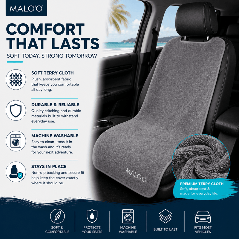 Load image into Gallery viewer, SeatGuard Terry Cloth Seat Cover (2-Pack) – Soft, Absorbent Seat Protector for Beach, Gym &amp; Travel
