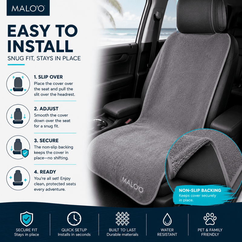 Load image into Gallery viewer, SeatGuard Terry Cloth Seat Cover (2-Pack) – Soft, Absorbent Seat Protector for Beach, Gym &amp; Travel
