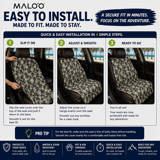 SeatGuard Waterproof Seat Cover (2-Pack) – Durable Seat Protector for Beach, Gym & Pets