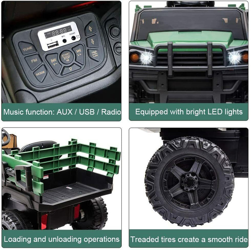 Load image into Gallery viewer, SEGMART 12V Ride-On Tractor Truck with RC Control and Trailer for Kids
