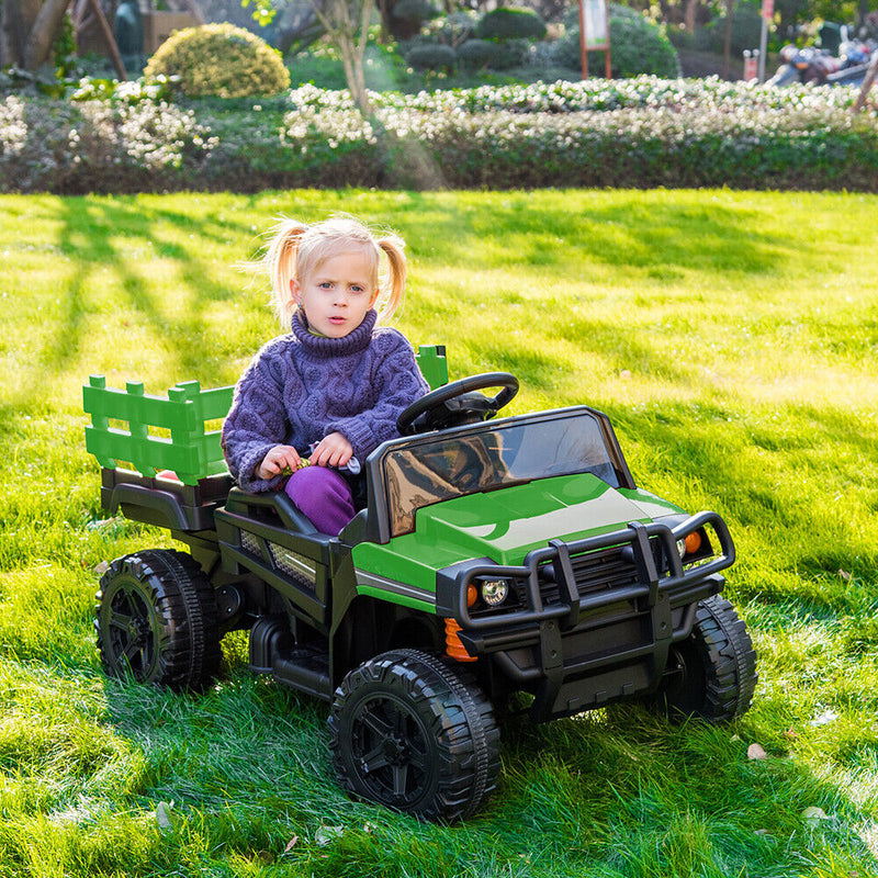 Load image into Gallery viewer, SEGMART 12V Ride-On Tractor Truck with RC Control and Trailer for Kids

