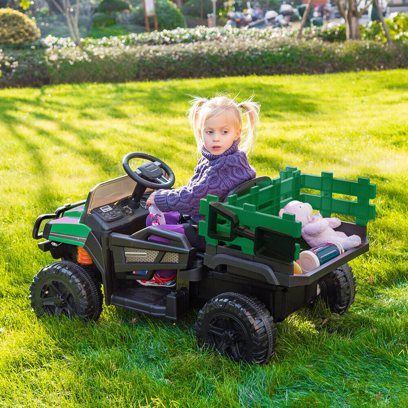 Load image into Gallery viewer, SEGMART 12V Ride-On Tractor Truck with RC Control and Trailer for Kids
