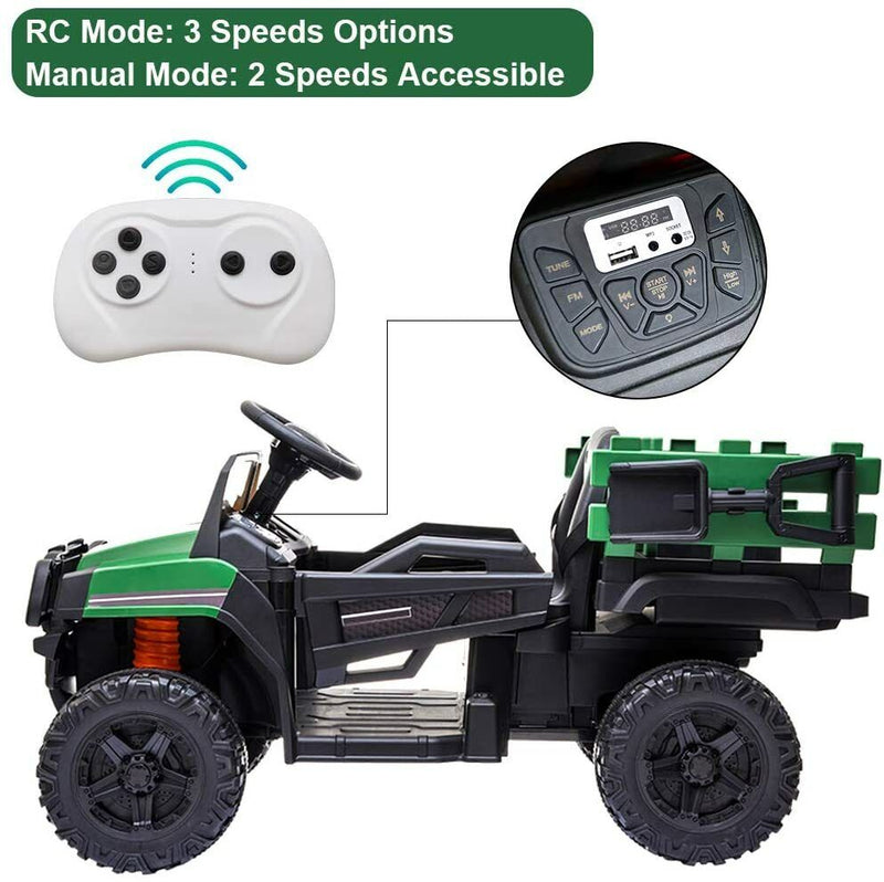Load image into Gallery viewer, SEGMART 12V Ride-On Tractor Truck with RC Control and Trailer for Kids

