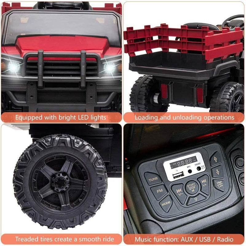 Load image into Gallery viewer, SEGMART 12V Ride-On Tractor Truck with RC Control and Trailer for Kids
