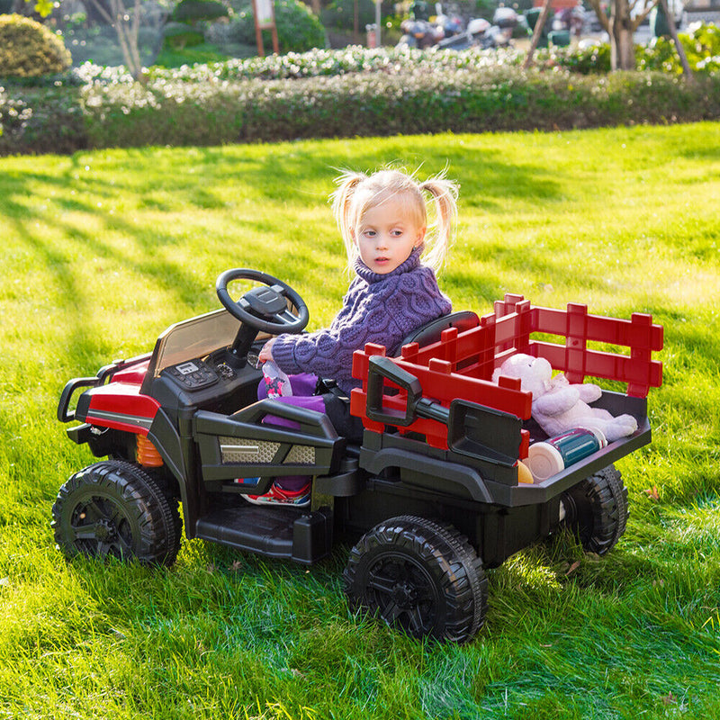 Load image into Gallery viewer, SEGMART 12V Ride-On Tractor Truck with RC Control and Trailer for Kids
