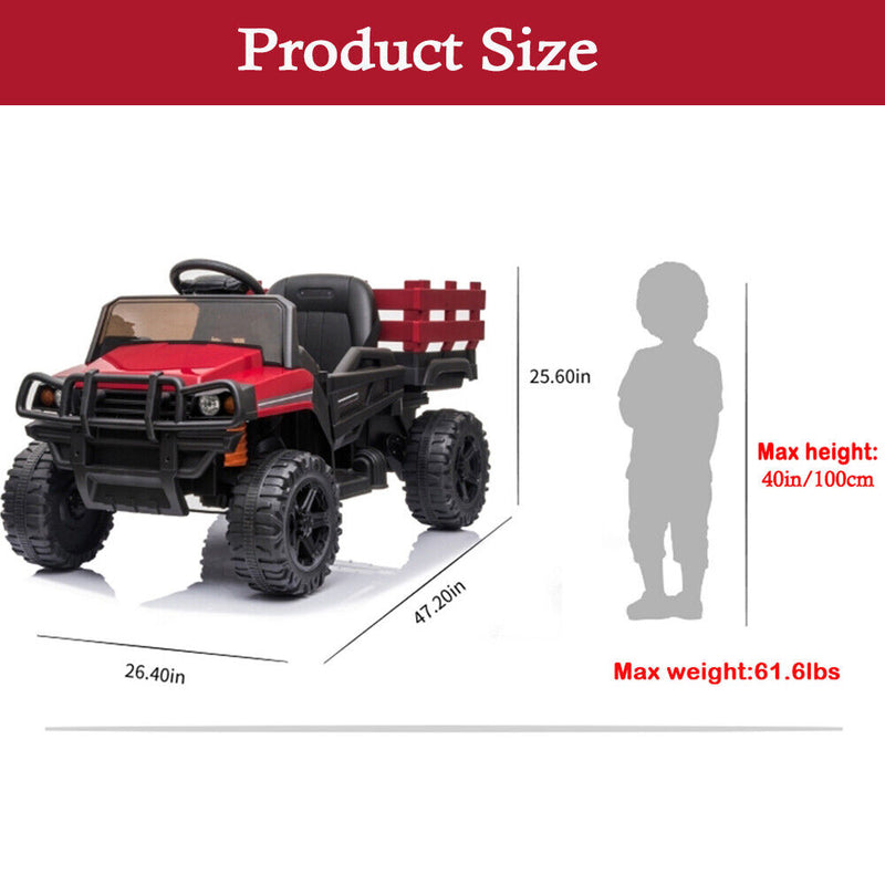 Load image into Gallery viewer, SEGMART 12V Ride-On Tractor Truck with RC Control and Trailer for Kids
