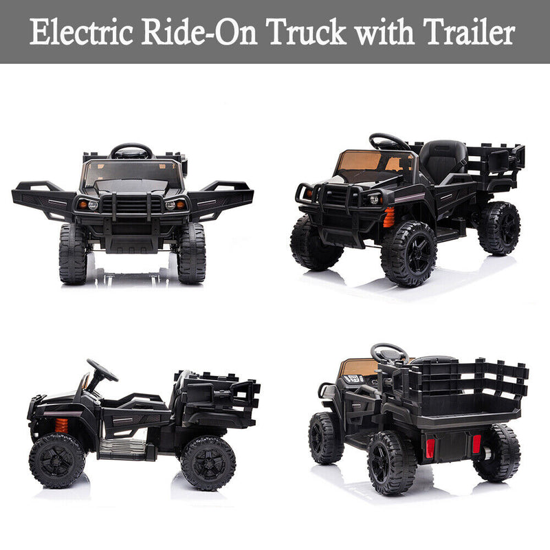 Load image into Gallery viewer, SEGMART 12V Ride-On Tractor Truck with RC Control and Trailer for Kids
