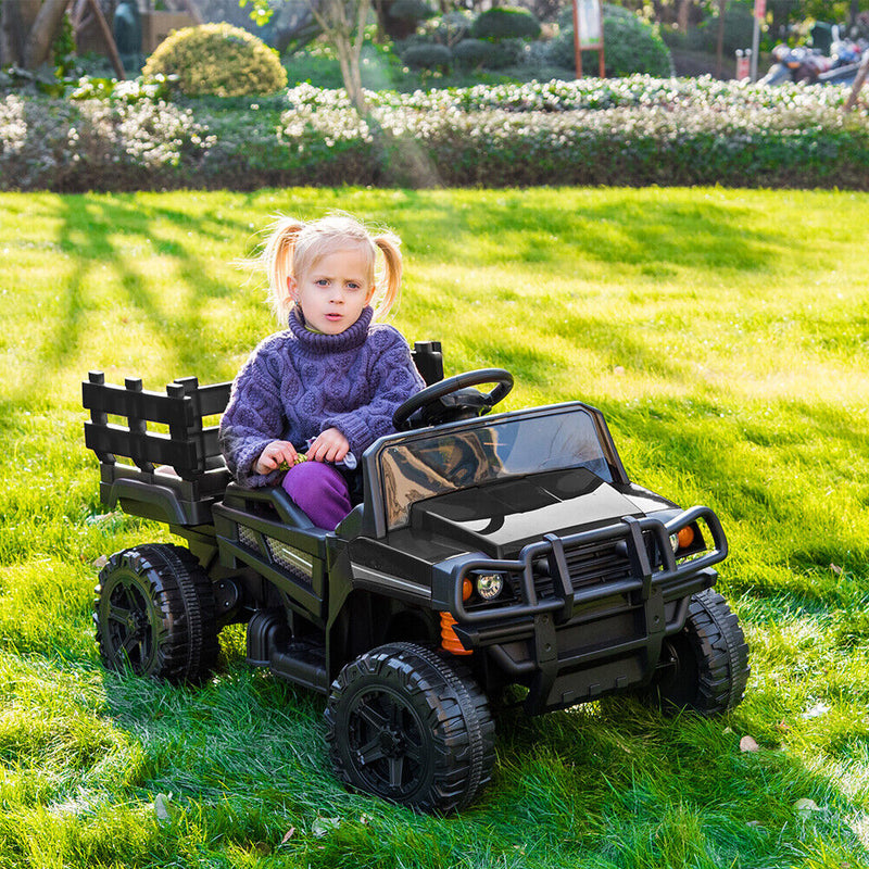 Load image into Gallery viewer, SEGMART 12V Ride-On Tractor Truck with RC Control and Trailer for Kids
